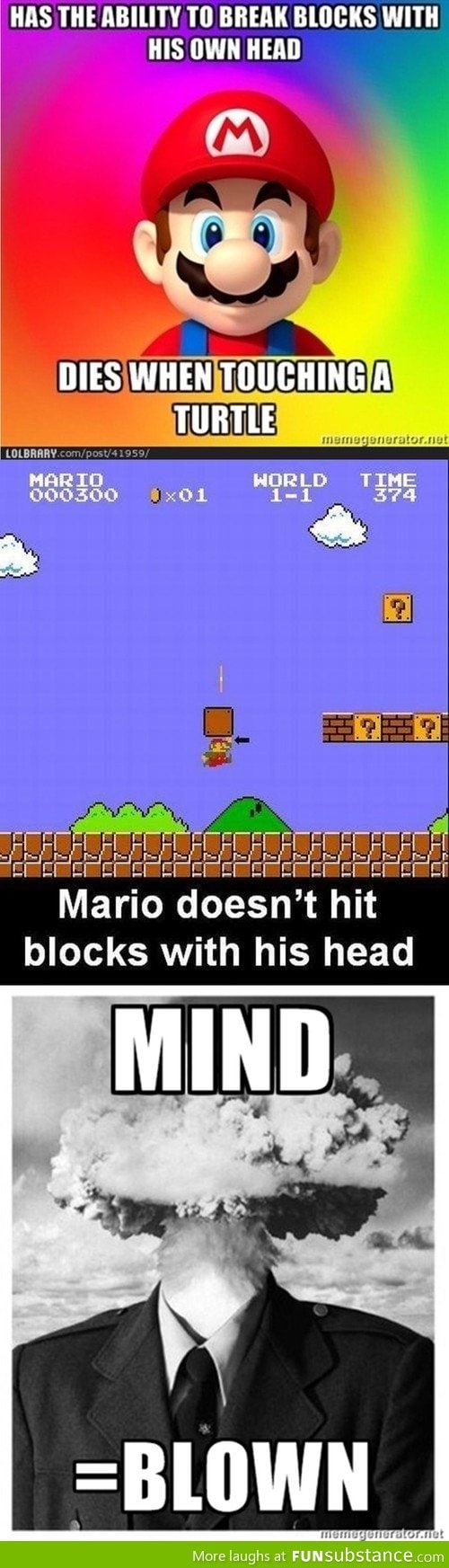 Mario uses his fists actually
