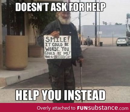 Amazing homeless guy