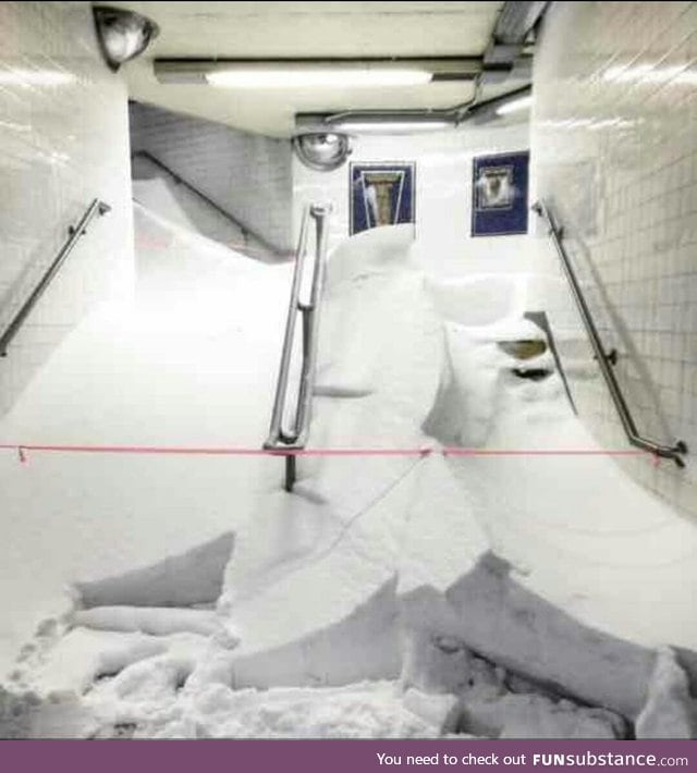 The blizzard crept underground in NYC