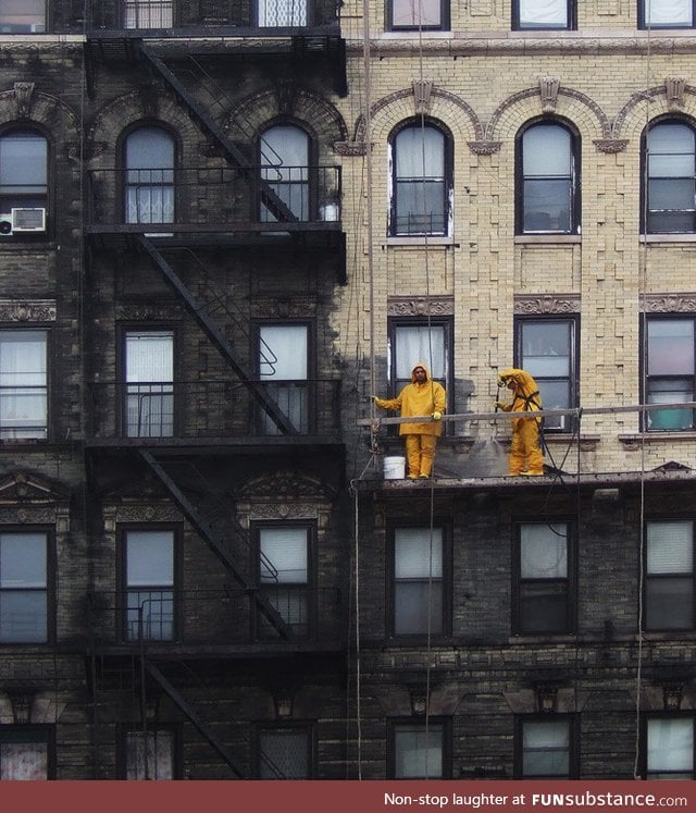 Power washed building in New York