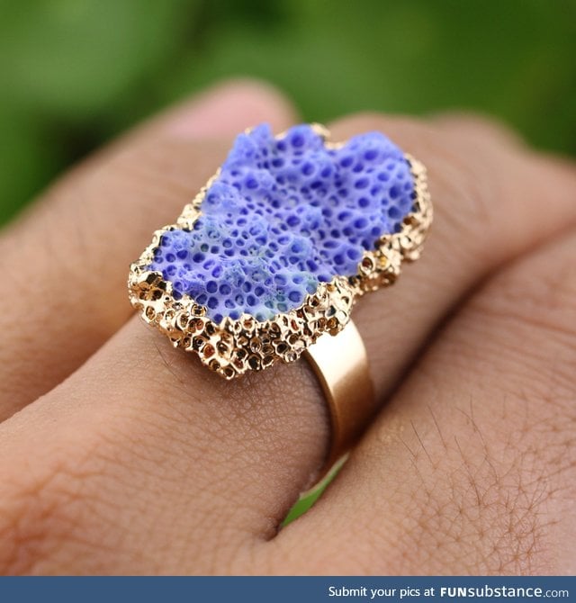 Ring made from coral and gold