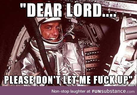 The prayer of the first American in space before liftoff