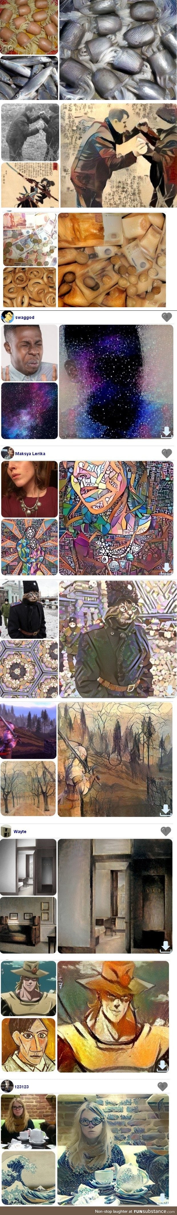 Pictures combined using Neural networks