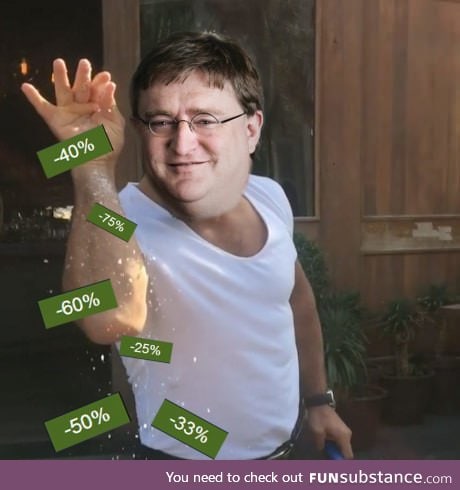 Gabe during Steam's sales be like