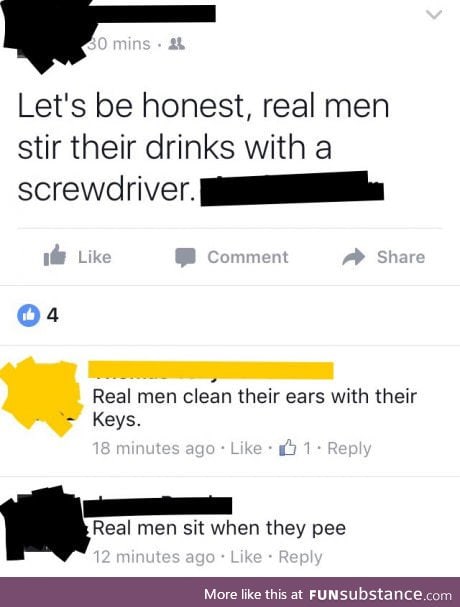 Lets meme/trend this: Real Men "honest habit"