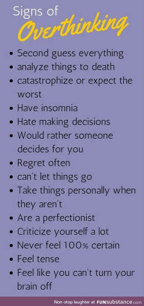 These are the symptoms of overthinking