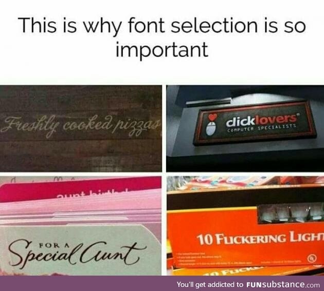Bad choice in fonts