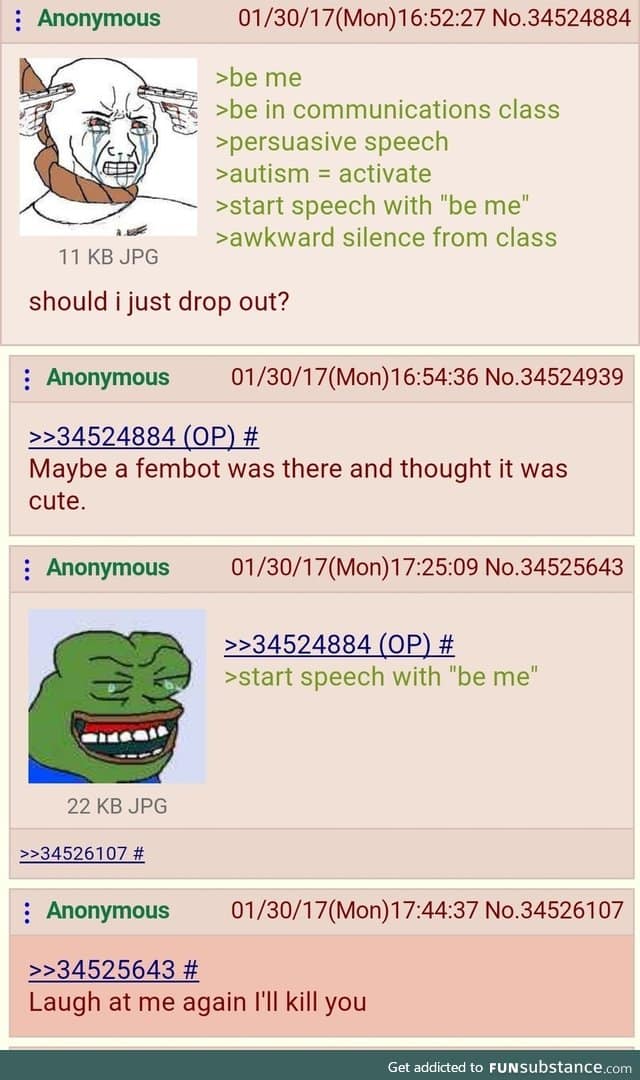 Anon starts a speech