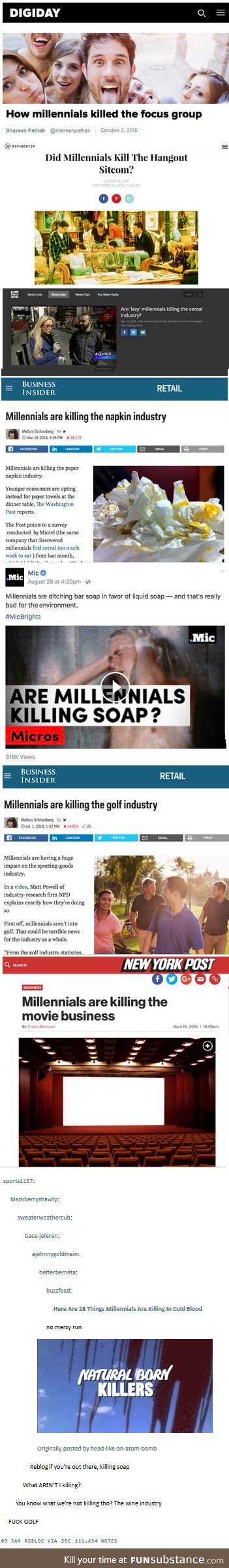 Things millennials are killing