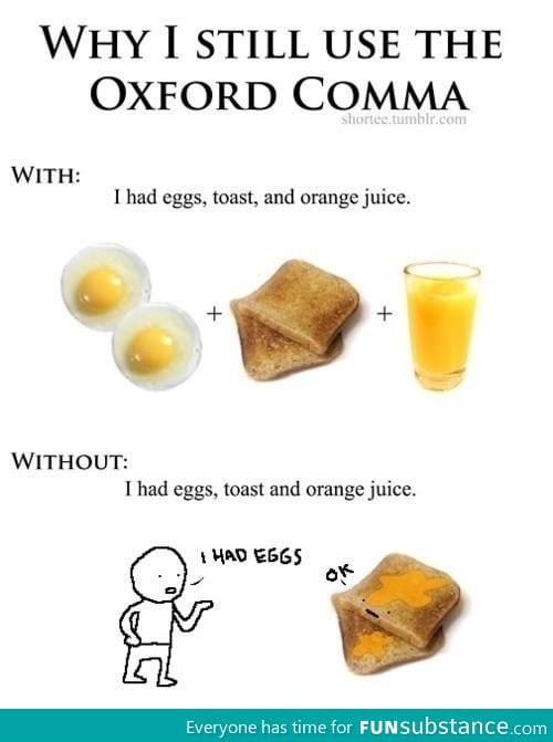 I prefer using the oxford comma