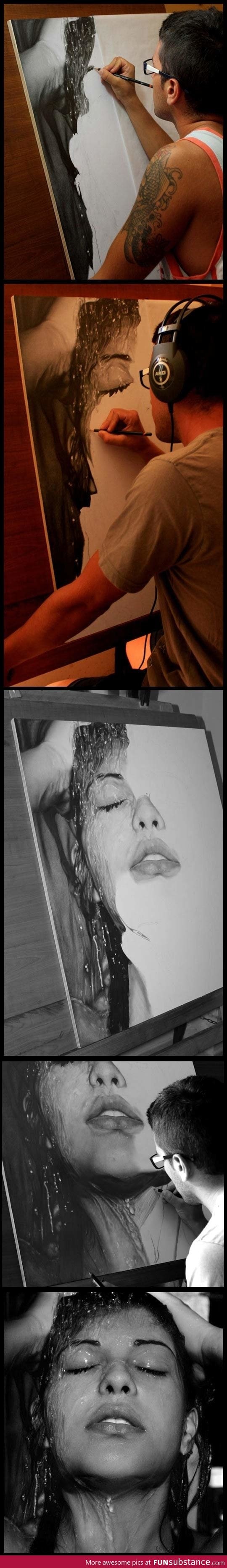 Mind-Blowing photorealistic pencil drawing