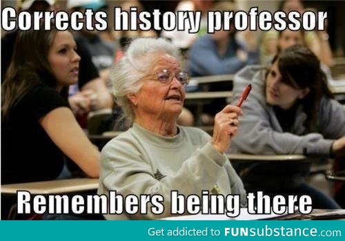 Corrects the history professor