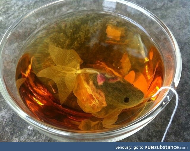 Goldfish shaped tea bag