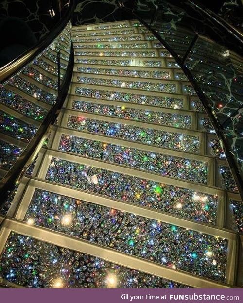 Staircase made with Swarovski crystals