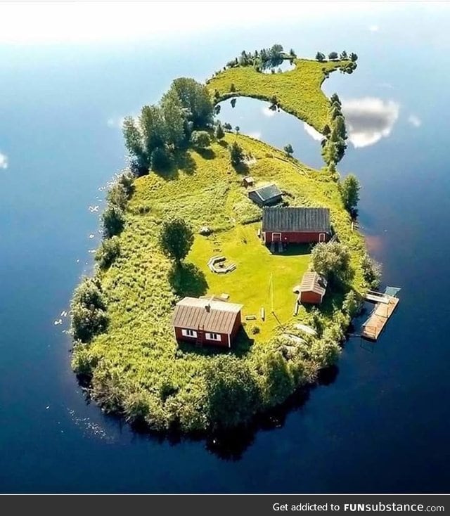 A small island in Rovaniemi, Finland. I could live out my days here