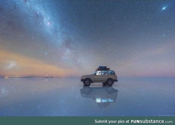 A bed of stars over Salar de Uyuni in Bolivia