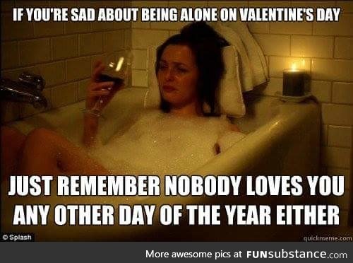 If you're sad about being alone this Valentines, just remember