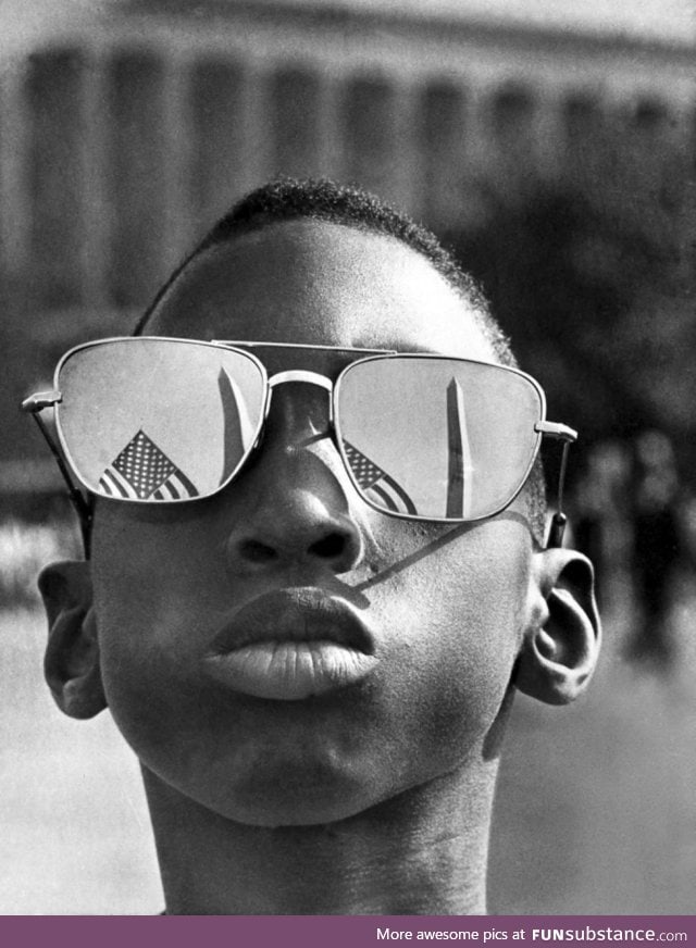 Austin Clinton Brown, age 9, attending MLK Jr's "I have a dream" speech, 1963