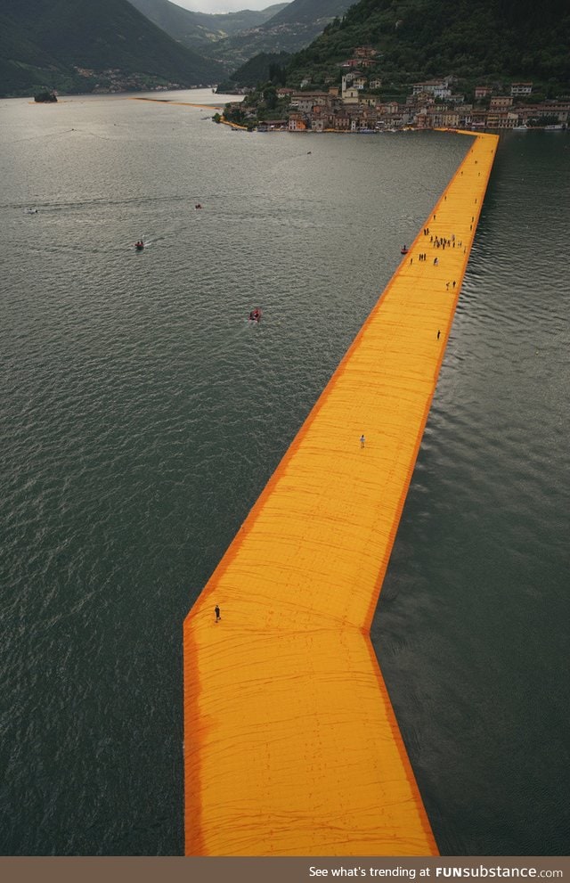 A floating bridge