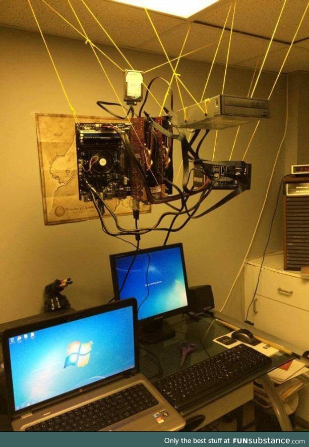 Hanging PC setup