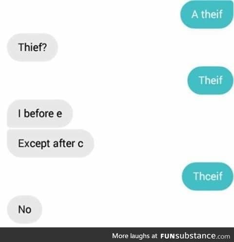 How do you spell thief
