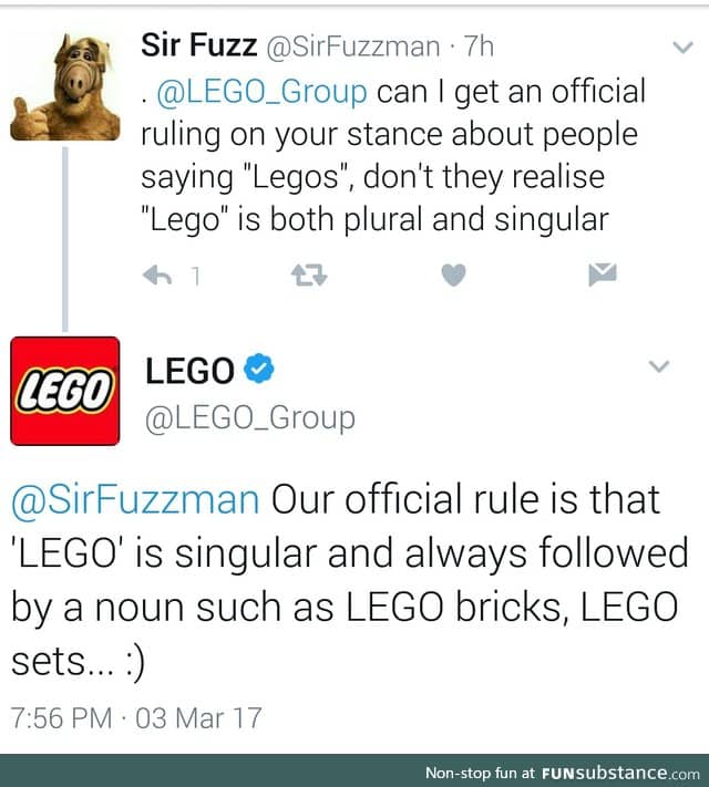 Official response from Lego