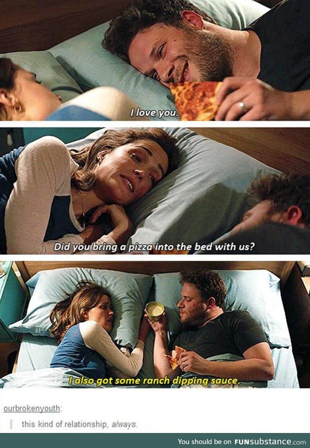 Pizza in bed
