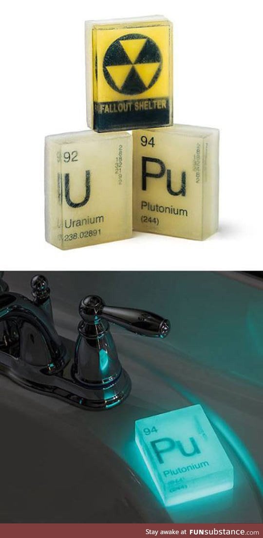 Plutonium glow in the dark table soap
