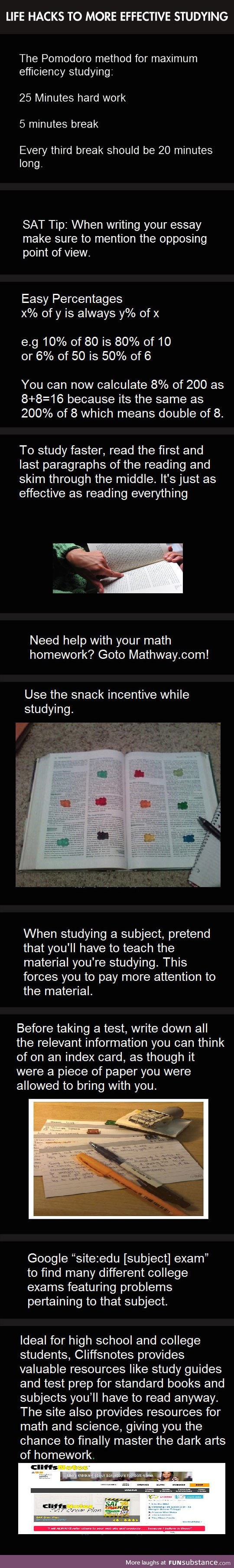 Hacks to effective studying