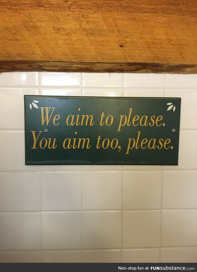The sign in this bathroom