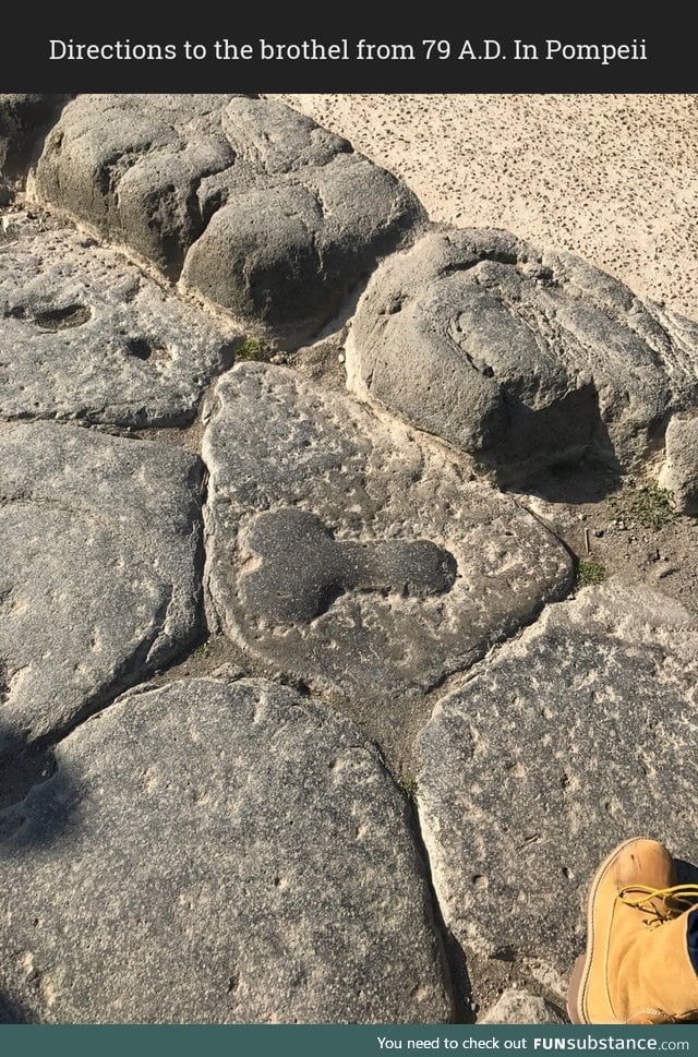 Brothel signs in Pompeii