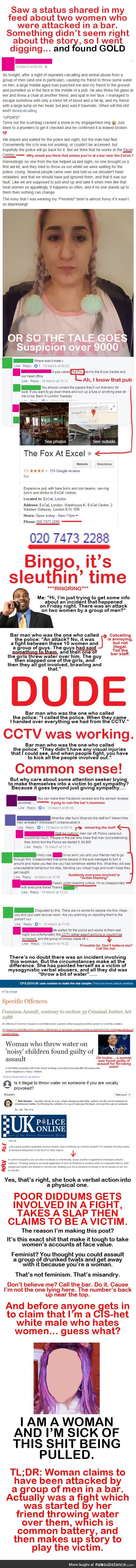 Feminist claims to have been attacked by a group of men, caught out lying