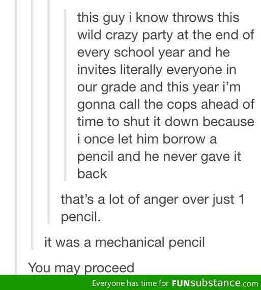 The pencil was never returned