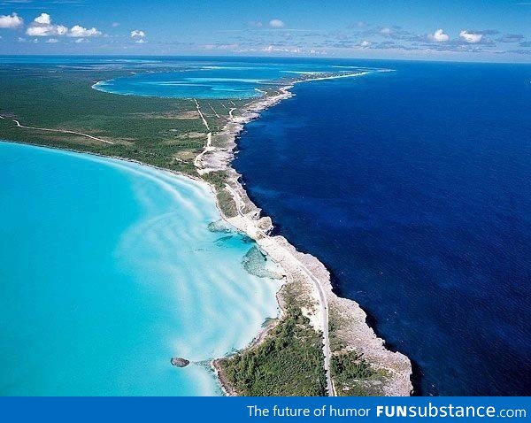 Where the Caribbean meets the Atlantic in Eleuthera, Bahamas