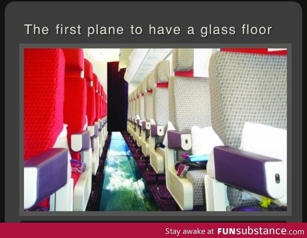 Glass floor on a plane