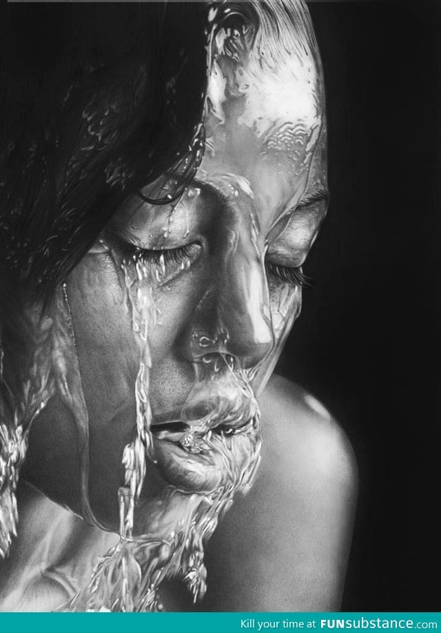 This is not a photo. It's a pencil sketch by Russian artist Olga Melamory