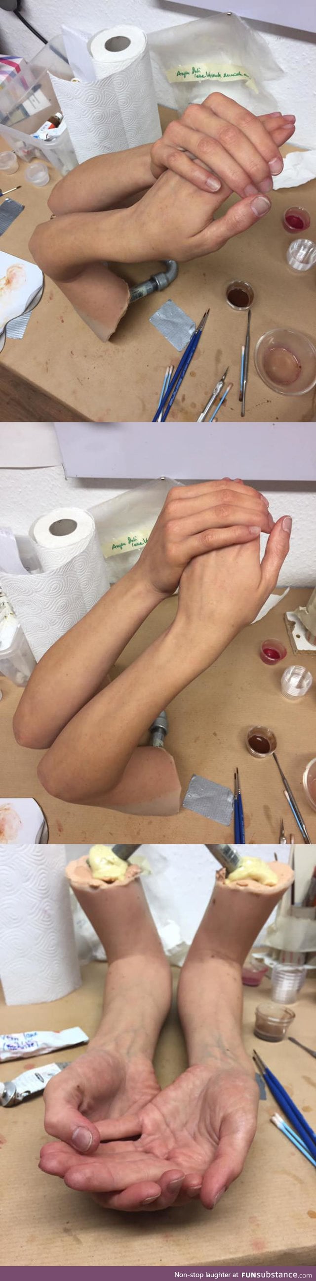 Realistic hand sculture