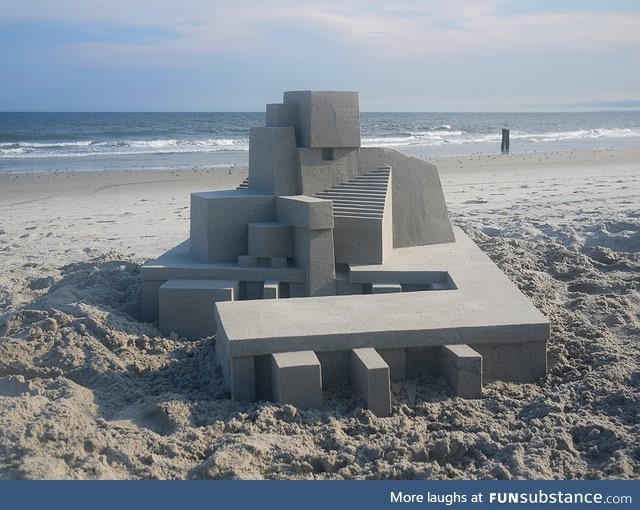 Sandcastle with extremely clean lines