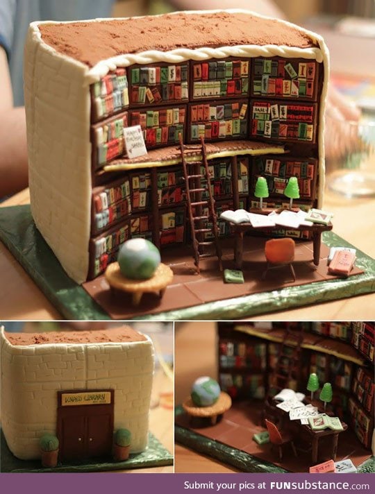 Awesome library cake