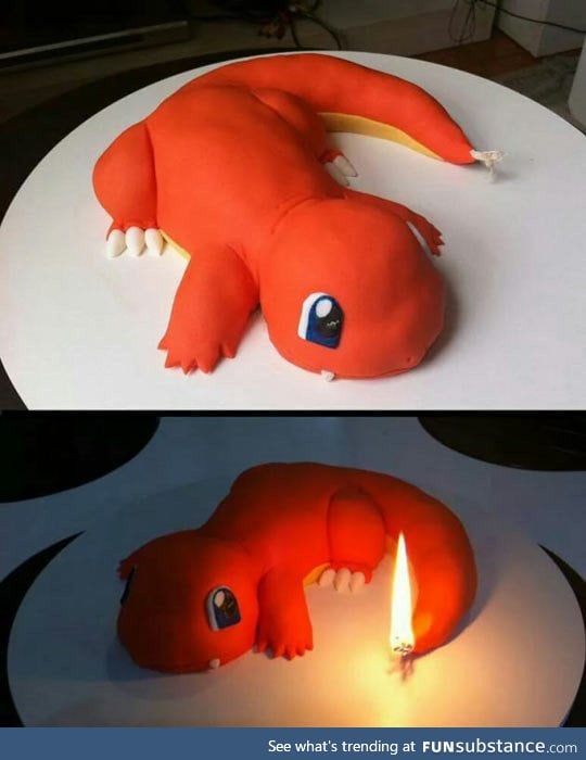 Awesome charmander cake