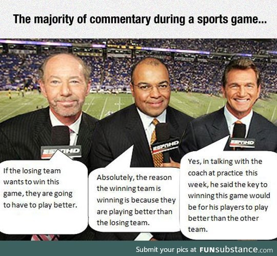 Sports game commentary