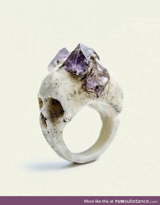 This bone skull ring is so metal