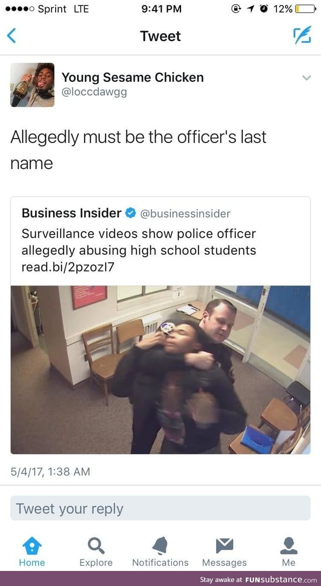 Excuse me, Officer Allegedly?