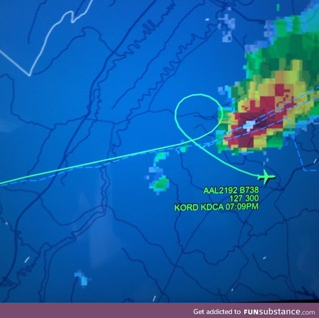 Pilot noped out of storm from Chicago to DC