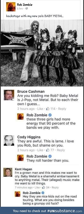 Rob zombie is savage af