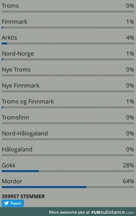 Norwegians voting for the name of a town