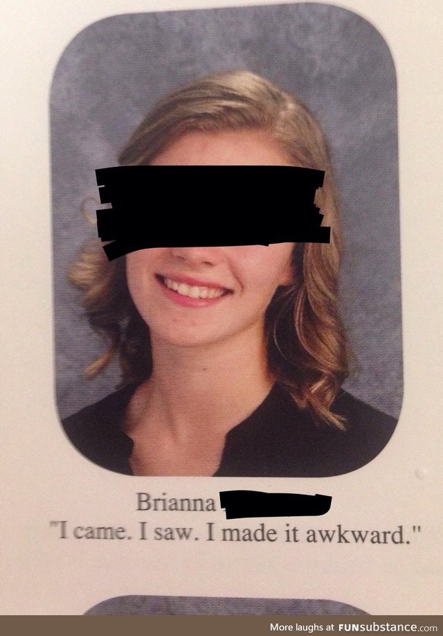 The school's mormon girl has an interesting yearbook quote