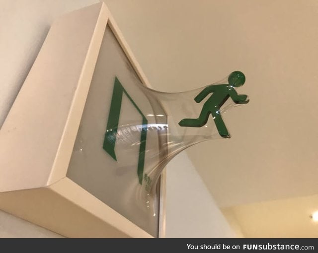 This emergency exit sign