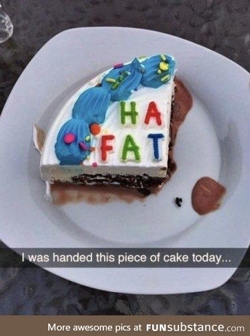 Sign to cut down on cake