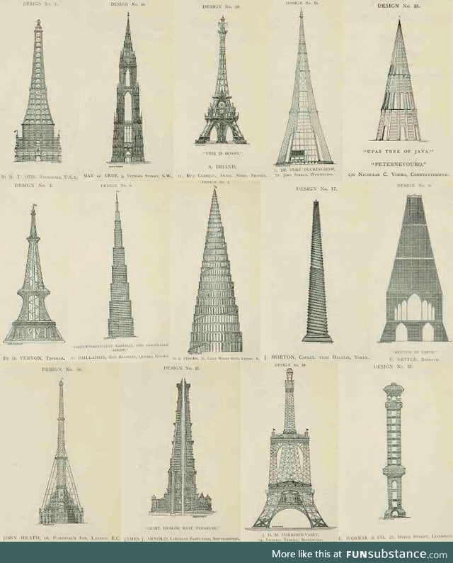 Rejected designs for the Eiffel Tower